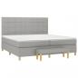 Preview: Boxspringbett mit Matratze Hellgrau 200x200 cm Stoff