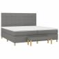 Preview: Boxspringbett mit Matratze Dunkelgrau 200x200 cm Stoff