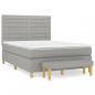 Preview: Boxspringbett mit Matratze Hellgrau 140x190 cm Stoff