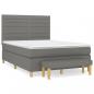 Preview: Boxspringbett mit Matratze Dunkelgrau 140x190 cm Stoff