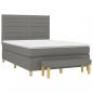 Preview: Boxspringbett mit Matratze Dunkelgrau 140x190 cm Stoff