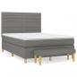 Preview: Boxspringbett mit Matratze Dunkelgrau 140x200 cm Stoff