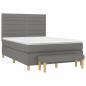 Preview: Boxspringbett mit Matratze Dunkelgrau 140x200 cm Stoff