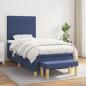 Preview: ARDEBO.de - Boxspringbett mit Matratze Blau 90x190 cm Stoff