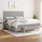 Preview: ARDEBO.de - Boxspringbett mit Matratze Hellgrau 180x200 cm Stoff