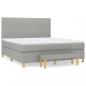 Preview: Boxspringbett mit Matratze Hellgrau 180x200 cm Stoff