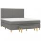 Preview: Boxspringbett mit Matratze Dunkelgrau 180x200 cm Stoff