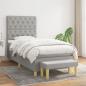 Preview: ARDEBO.de - Boxspringbett mit Matratze Hellgrau 80x200 cm Stoff