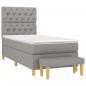 Preview: Boxspringbett mit Matratze Hellgrau 80x200 cm Stoff