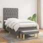 Preview: ARDEBO.de - Boxspringbett mit Matratze Dunkelgrau 80x200 cm Stoff