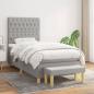 Preview: ARDEBO.de - Boxspringbett mit Matratze Hellgrau 90x190 cm Stoff