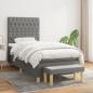 Preview: ARDEBO.de - Boxspringbett mit Matratze Dunkelgrau 90x190 cm Stoff