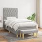 Preview: ARDEBO.de - Boxspringbett mit Matratze Hellgrau 90x200 cm Stoff