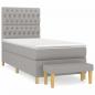 Preview: Boxspringbett mit Matratze Hellgrau 90x200 cm Stoff