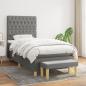 Preview: ARDEBO.de - Boxspringbett mit Matratze Dunkelgrau 90x200 cm Stoff