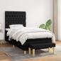 Preview: ARDEBO.de - Boxspringbett mit Matratze Schwarz 100x200 cm Stoff