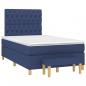 Preview: Boxspringbett mit Matratze Blau 120x200 cm Stoff