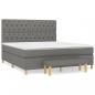 Preview: Boxspringbett mit Matratze Dunkelgrau 160x200 cm Stoff