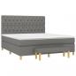 Preview: Boxspringbett mit Matratze Dunkelgrau 160x200 cm Stoff