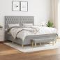 Preview: ARDEBO.de - Boxspringbett mit Matratze Hellgrau 180x200 cm Stoff