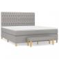 Preview: Boxspringbett mit Matratze Hellgrau 180x200 cm Stoff