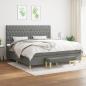 Preview: ARDEBO.de - Boxspringbett mit Matratze Dunkelgrau 200x200 cm Stoff