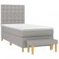 Preview: Boxspringbett mit Matratze Hellgrau 90x190 cm Stoff