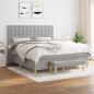 Preview: ARDEBO.de - Boxspringbett mit Matratze Hellgrau 180x200 cm Stoff