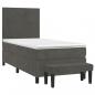 Preview: Boxspringbett mit Matratze Dunkelgrau 90x200 cm Samt