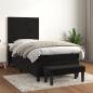 Preview: ARDEBO.de - Boxspringbett mit Matratze Schwarz 100x200 cm Samt