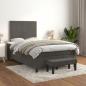 Preview: ARDEBO.de - Boxspringbett mit Matratze Dunkelgrau 120x200 cm Samt