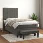 Preview: ARDEBO.de - Boxspringbett mit Matratze Dunkelgrau 90x190 cm Samt