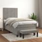 Preview: ARDEBO.de - Boxspringbett mit Matratze Hellgrau 90x200 cm Samt