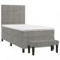 Preview: Boxspringbett mit Matratze Hellgrau 90x200 cm Samt