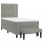 Preview: Boxspringbett mit Matratze Hellgrau 80x200 cm Samt