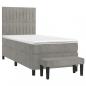 Preview: Boxspringbett mit Matratze Hellgrau 90x190 cm Samt