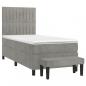 Preview: Boxspringbett mit Matratze Hellgrau 90x200 cm Samt