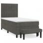 Preview: Boxspringbett mit Matratze Dunkelgrau 90x200 cm Samt