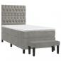 Preview: Boxspringbett mit Matratze Hellgrau 80x200 cm Samt