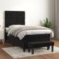 Preview: ARDEBO.de - Boxspringbett mit Matratze Schwarz 80x200 cm Samt