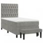 Preview: Boxspringbett mit Matratze Hellgrau 90x190 cm Samt