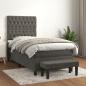 Preview: ARDEBO.de - Boxspringbett mit Matratze Dunkelgrau 90x190 cm Samt