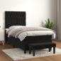 Preview: ARDEBO.de - Boxspringbett mit Matratze Schwarz 90x190 cm Samt