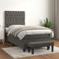 Preview: ARDEBO.de - Boxspringbett mit Matratze Dunkelgrau 90x200 cm Samt