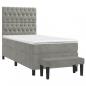 Preview: Boxspringbett mit Matratze Hellgrau 100x200 cm Samt