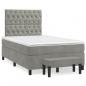 Preview: Boxspringbett mit Matratze Hellgrau 120x200 cm Samt