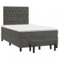 Preview: Boxspringbett mit Matratze Dunkelgrau 120x200 cm Samt