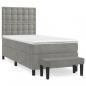 Preview: Boxspringbett mit Matratze Hellgrau 80x200 cm Samt