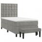 Preview: Boxspringbett mit Matratze Hellgrau 90x190 cm Samt