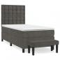 Preview: Boxspringbett mit Matratze Dunkelgrau 90x190 cm Samt